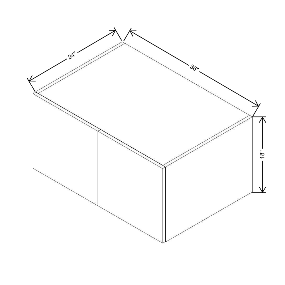 Modernform Cabinet Matte Grey 36" W X 18" H X 24" D Double Door Wall Cabinet