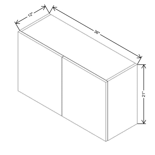 Modernform Cabinet Matte Grey 36" W X 21" H X 12" D Double Door Wall Cabinet