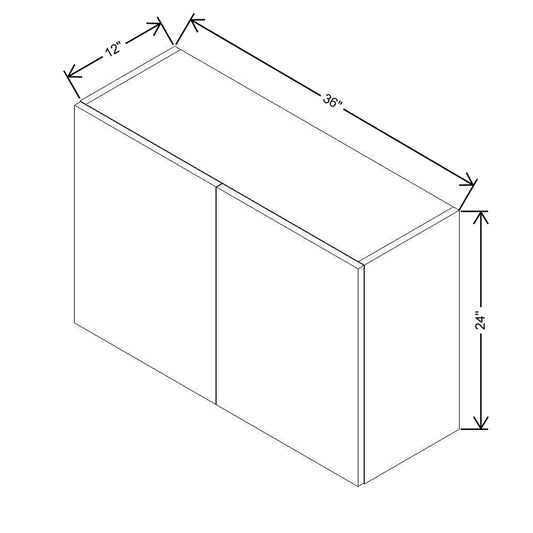 Modernform Cabinet Matte Grey 36" W X 24" H X 12" D Double Door Wall Cabinet