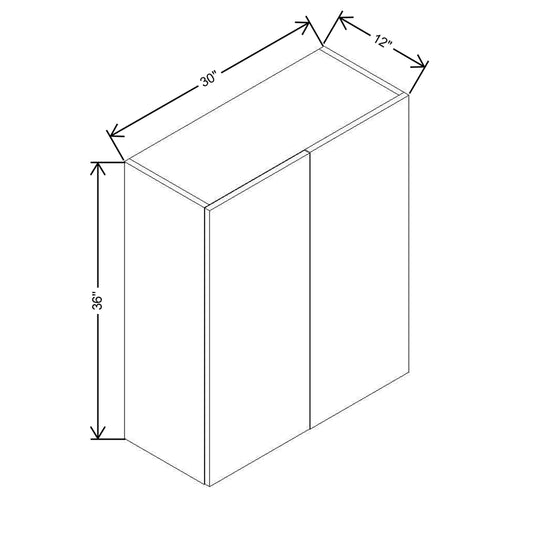 Modernform Cabinet Matte White 30" W X 36" H X 12" D Single Door Blind Corner Wall Cabinet