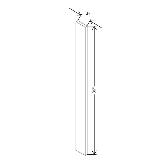 Modernform Cabinet Matte White 3" W X 36" H Wall Filler