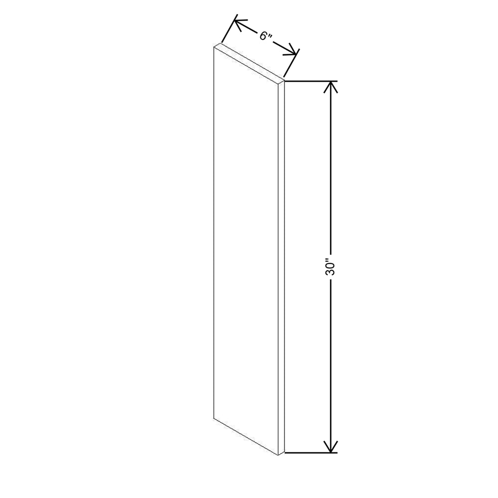Modernform Cabinet Gloss White 6" W X 30" H Wall Filler