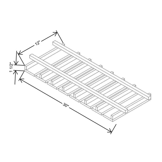 Modernform Cabinet Slim Sage Green 30" W X 1 1/2" H X 12" D Wall Glass Rack
