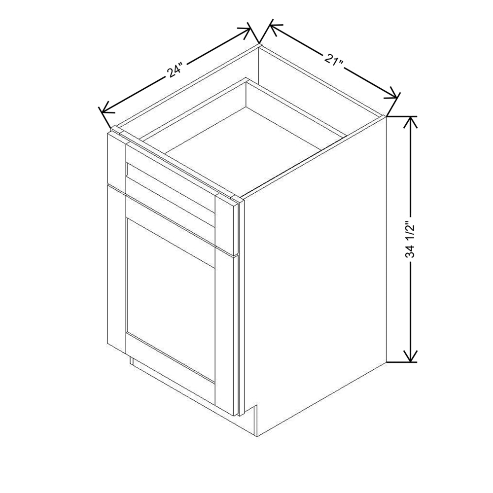 Modernform Cabinet Natural Shaker 21" W X 34 1/2" H X 24" D Single Door Base Cabinet