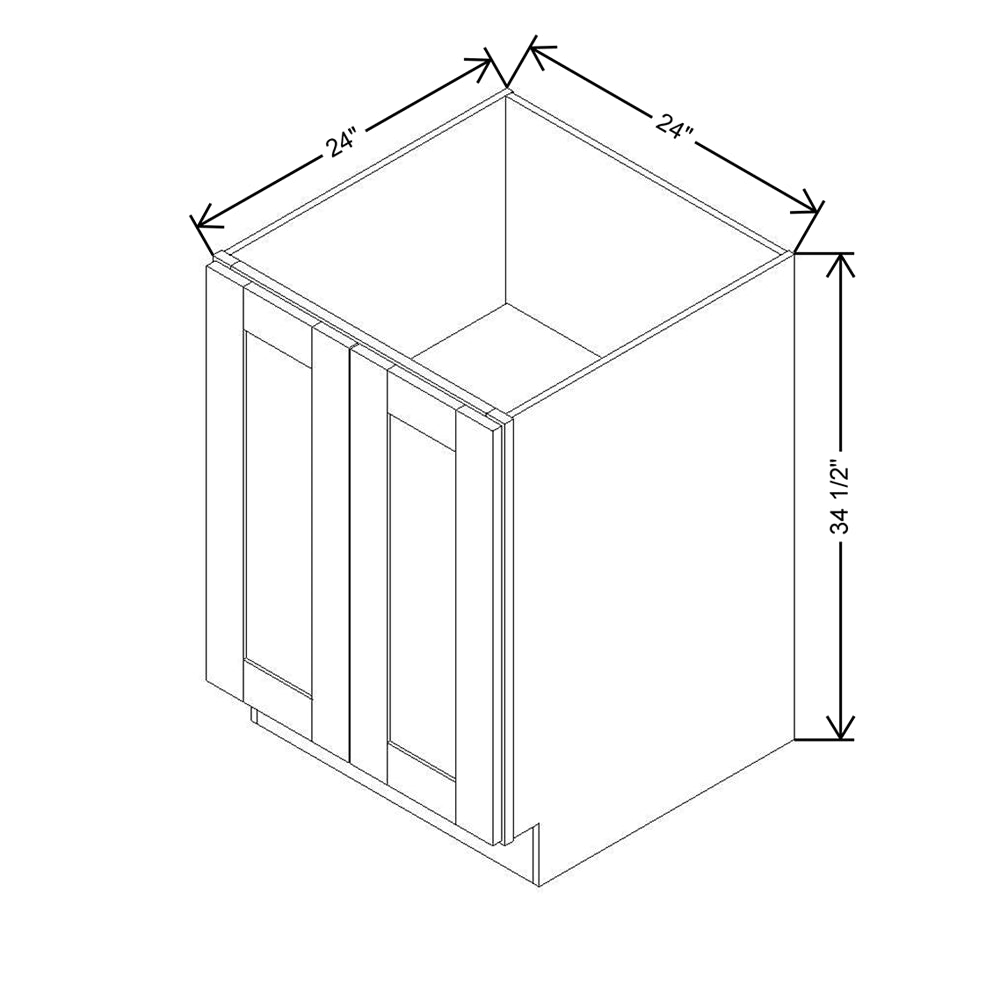 Modernform Cabinet Signature Blue 24" W X 34 1/2" H X 24" D Full Height Double Door Base Cabinet