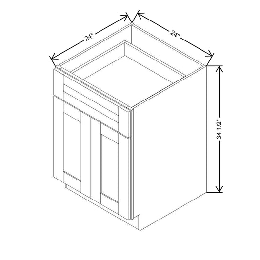 Modernform Cabinet Natural Shaker 24" W X 34 1/2" H X 24" D Double Door Base Cabinet