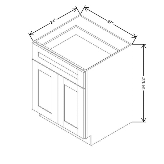Modernform Cabinet Slate Shaker 27" W X 34 1/2" H X 24" D Double Door Base Cabinet