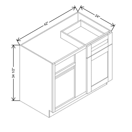 Modernform Cabinet Natural Shaker 42" W X 34 1/2" H X 24" D Blind Base Cabinet