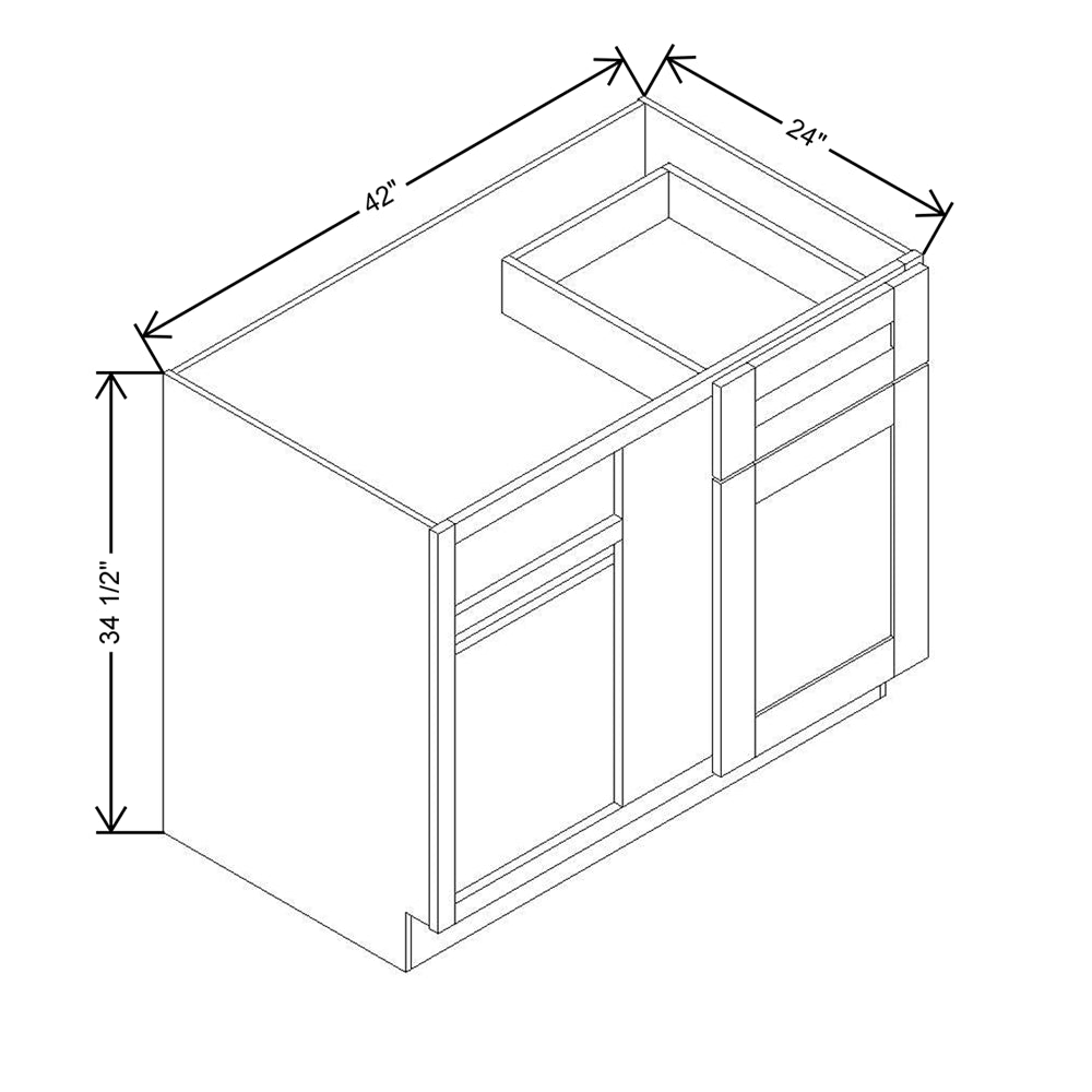 Modernform Cabinet Slim Dove White 42" W X 34 1/2" H X 24" D Blind Base Cabinet