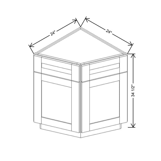 Modernform Cabinet Natural Shaker 24" W X 34 1/2" H X 24" D Base End Corner Cabinet