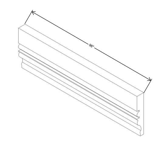 Modernform Cabinet White Shaker 96" W X 4" H X 3/4" D Bottom Molding