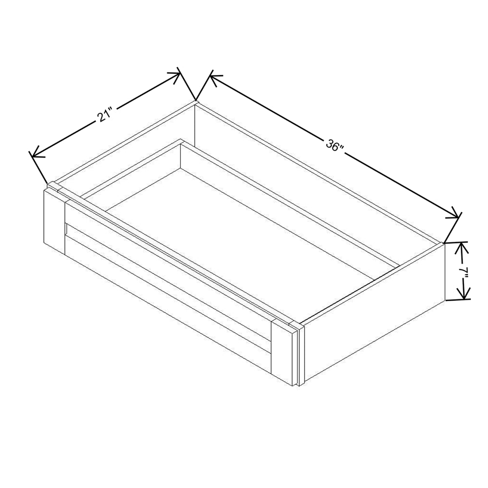 Modernform Cabinet Slim Dove White 36" W X 7" H X 21" D Vanity Knee Drawer