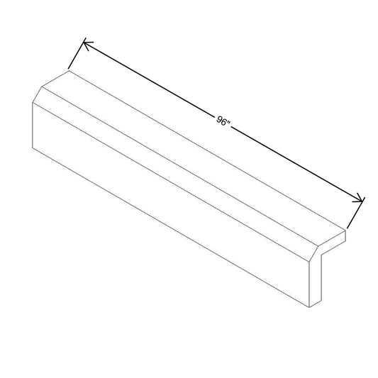 Modernform Cabinet White Shaker 96" W X 1 1/2" H X 1 1/2" D Bottom Light Rail