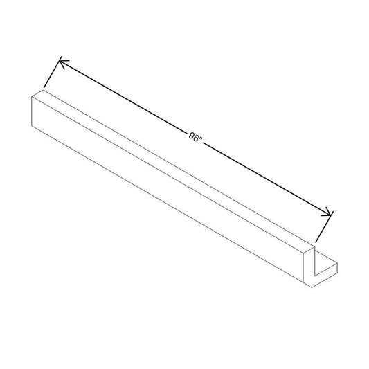 Modernform Cabinet White Shaker 96" W X 1 1/2" H X 1 1/2" D Light Rail