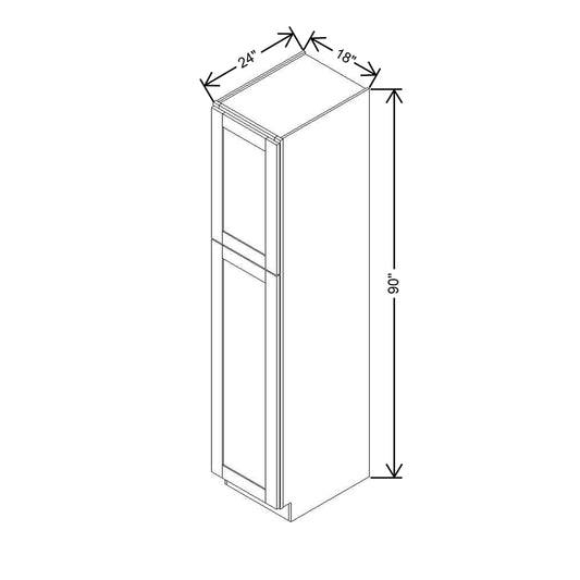 Modernform Cabinet Slim Dove White 18" W X 90" H X 24" D Tall Pantry Cabinet