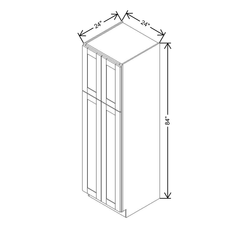 Modernform Cabinet Slim Dove White 24" W X 84" H X 24" D Tall Pantry Cabinet