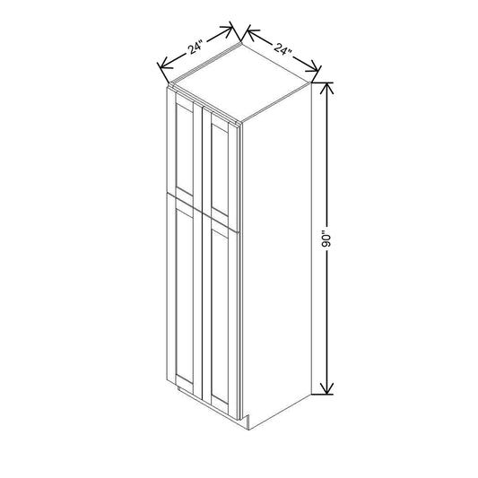 Modernform Cabinet Espresso Shaker 24" W X 90" H X 24" D Tall Pantry Cabinet