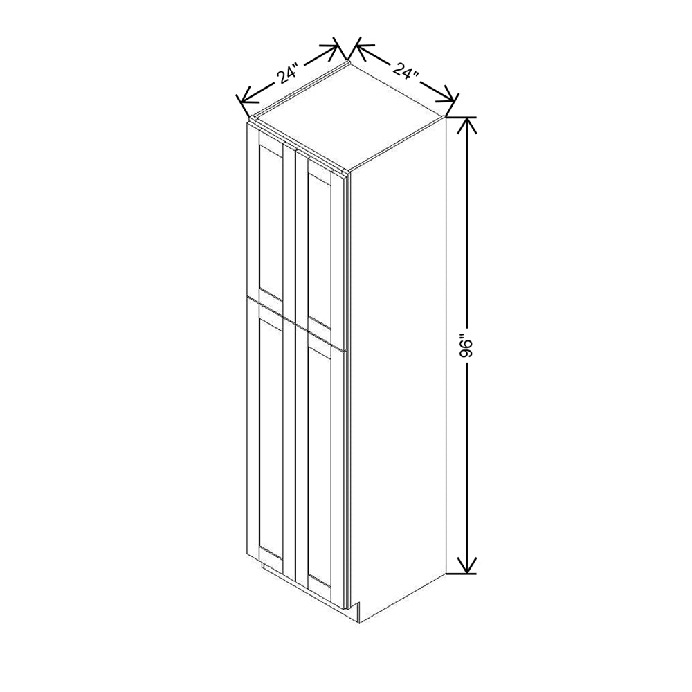 Modernform Cabinet Slim Dove White 24" W X 96" H X 24" D Tall Pantry Cabinet