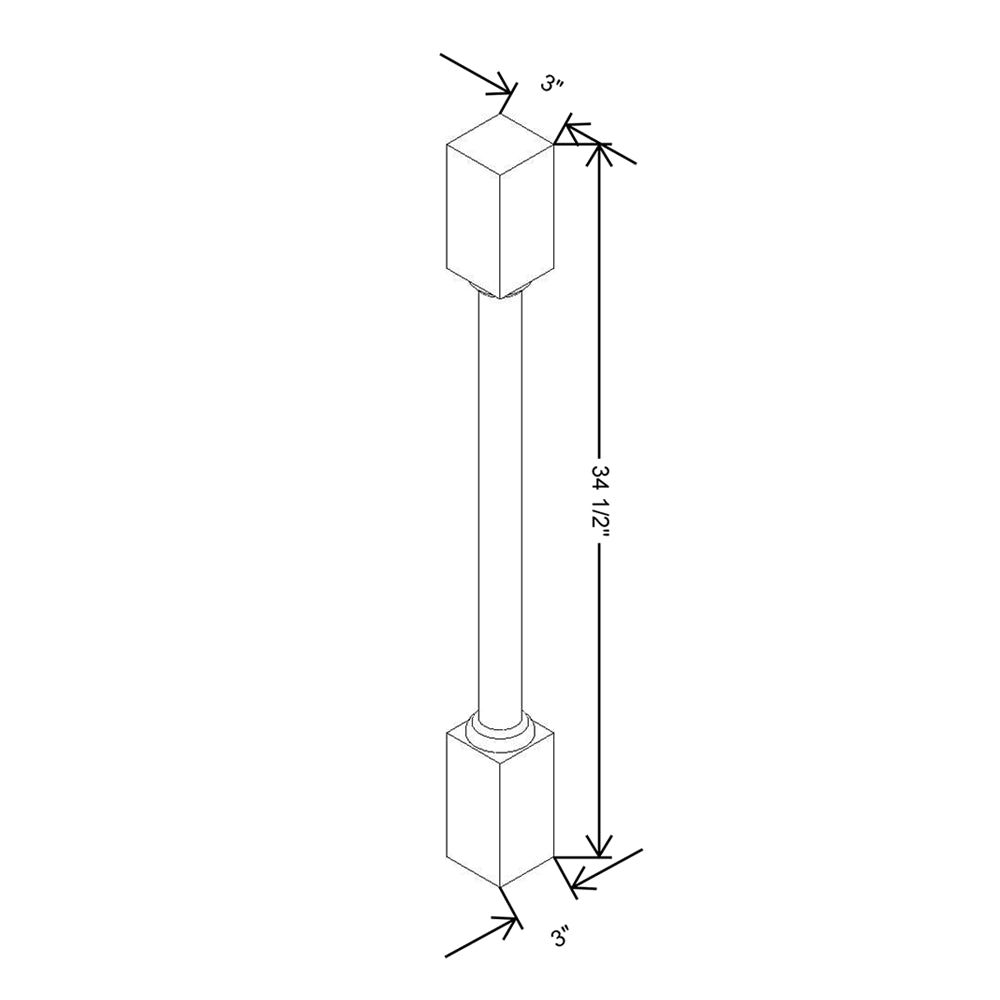 Modernform Cabinet Slim Sage Green 3" W X 34 1/2" H X 3" D Turn Post