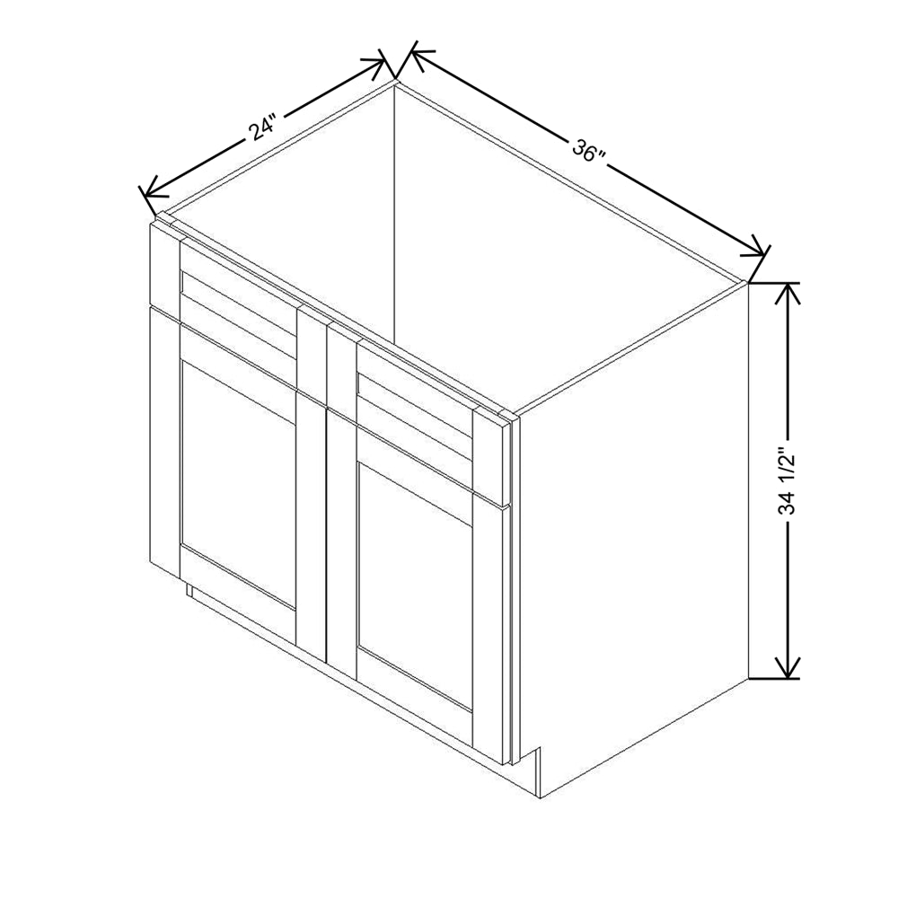 Modernform Cabinet Slim Sage Green 36" W X 34 1/2" H X 24" D Double Door Sink Base Cabinet