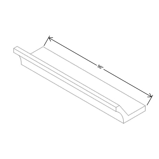 Modernform Cabinet Slim Dove White 96" W X 2 1/4" H X 3 3/4" D Shaker Crown Molding