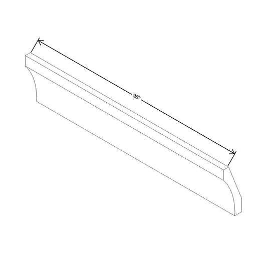 Modernform Cabinet Slim Dove White 96" W X 3 5/8" H X 3 3/4" D Shaker Crown Molding