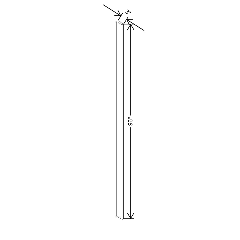 Modernform Cabinet Slim Dove White 3" W X 96" H Tall Filler