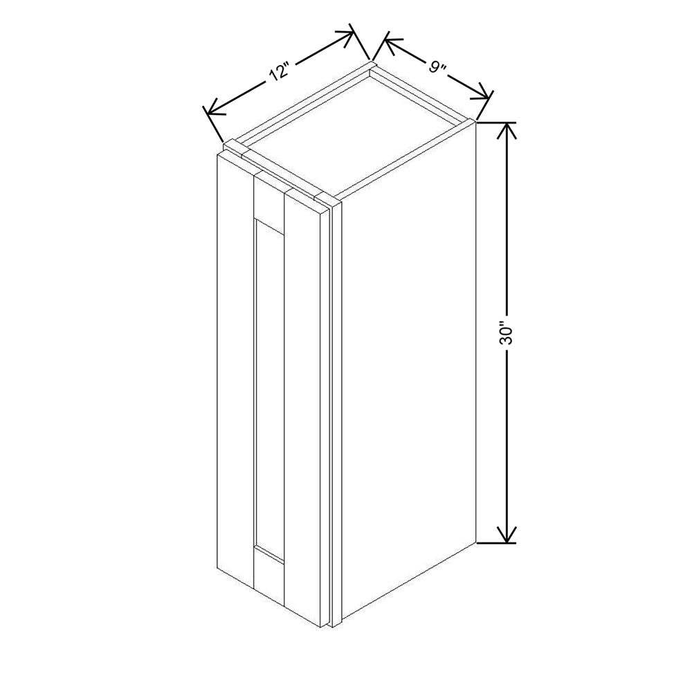 Modernform Cabinet Slim Dove White 09" W X 30" H X 12" D  Single Door Wall Cabinet
