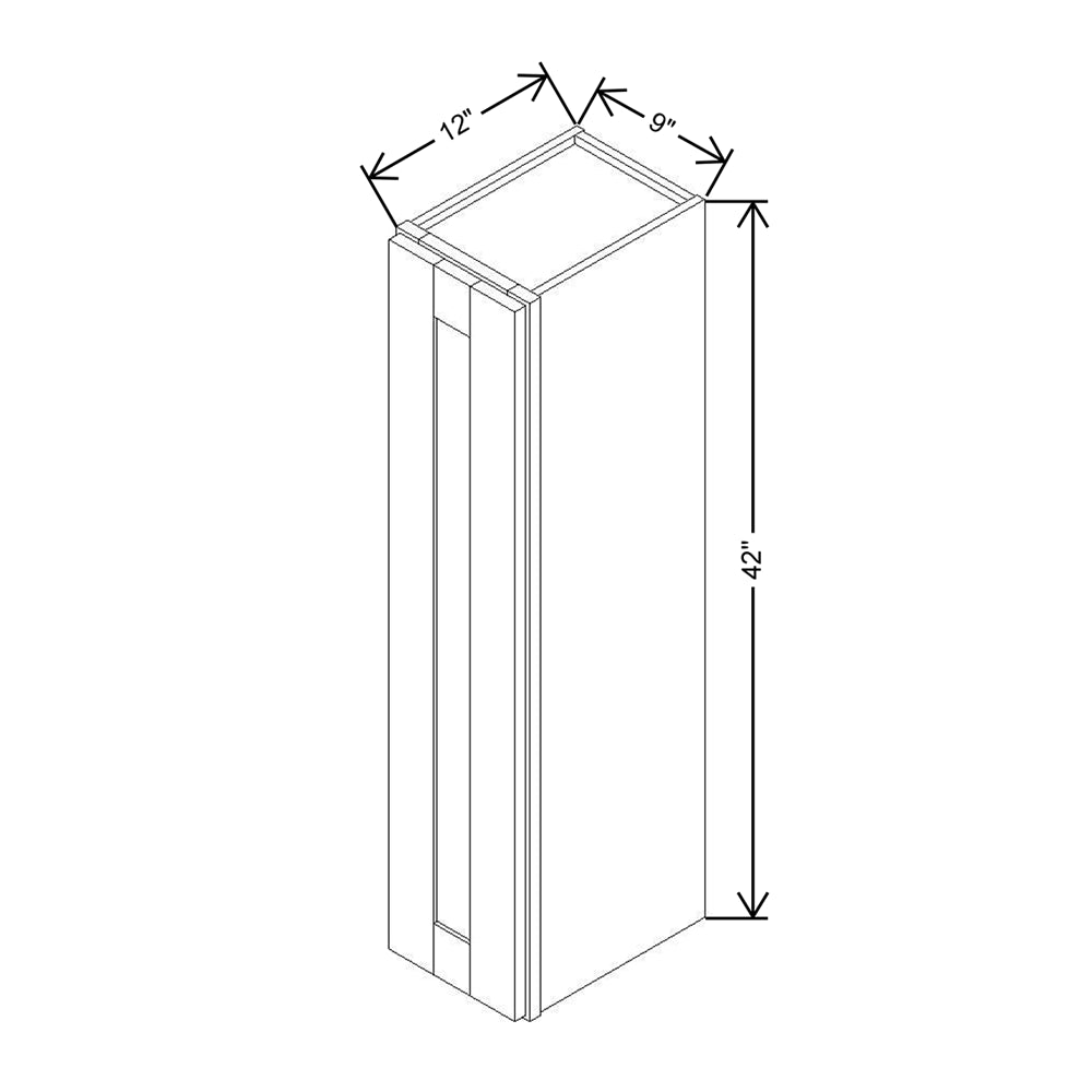 Modernform Cabinet Natural Shaker 09" W X 42" H X 12" D Single Door Wall Cabinet