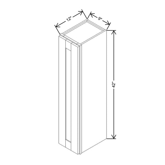 Modernform Cabinet Natural Shaker 09" W X 42" H X 12" D Single Door Wall Cabinet