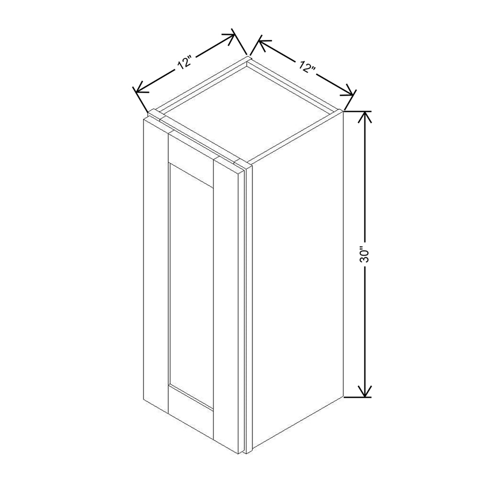 Modernform Cabinet Natural Shaker 12" W X 30" H X 12" D  Single Door Wall Cabinet