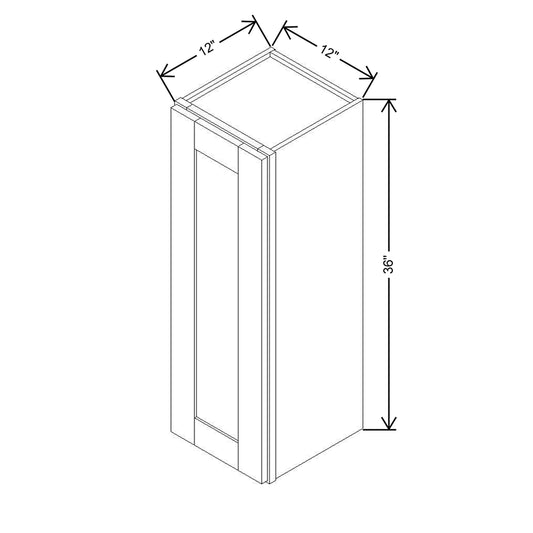 Modernform Cabinet Espresso Shaker 12" W X 36" H X 12" D Single Door Wall Cabinet