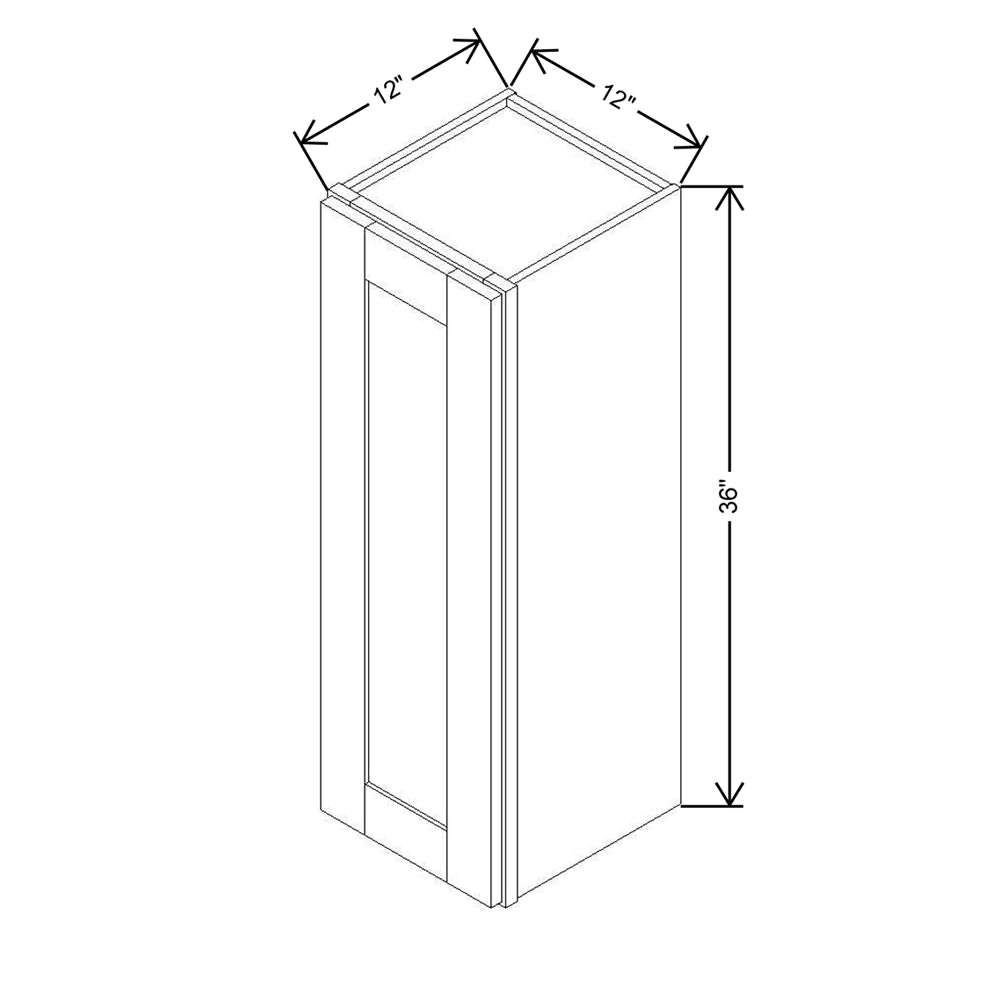 Modernform Cabinet Slim Dove White 12" W X 36" H X 12" D Single Door Wall Cabinet