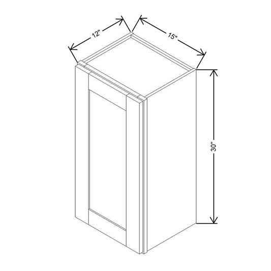 Modernform Cabinet Natural Shaker 15" W X 30" H X 12" D  Single Door Wall Cabinet