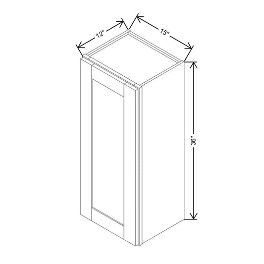 Modernform Cabinet Espresso Shaker 15" W X 36" H X 12" D Single Door Wall Cabinet