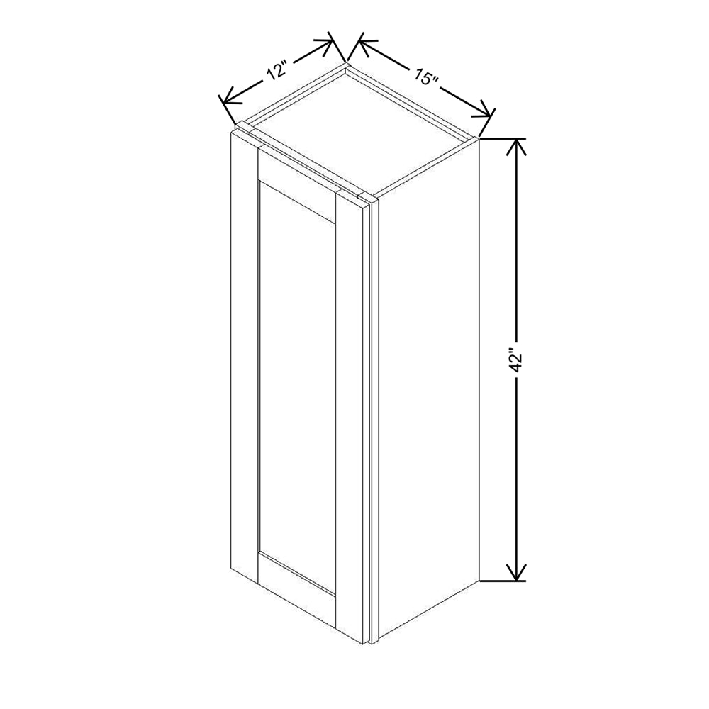 Modernform Cabinet Natural Shaker 15" W X 42" H X 12" D Single Door Wall Cabinet