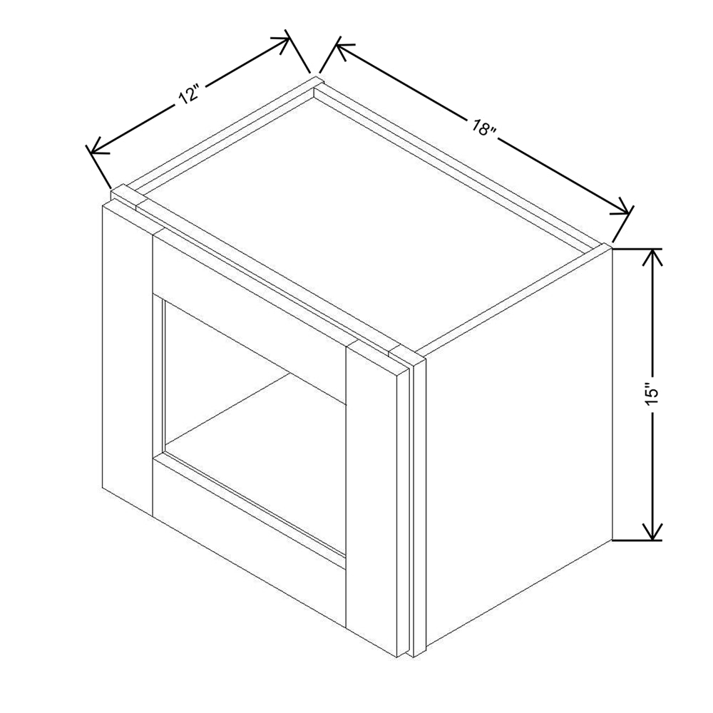 Modernform Cabinet Natural Shaker 18" W X 15" H X 12" D Single Glass Door Wall Cabinet