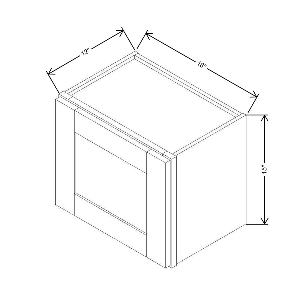 Modernform Cabinet Natural Shaker 18" W X 15" H X 12" D Single Door Wall Cabinet