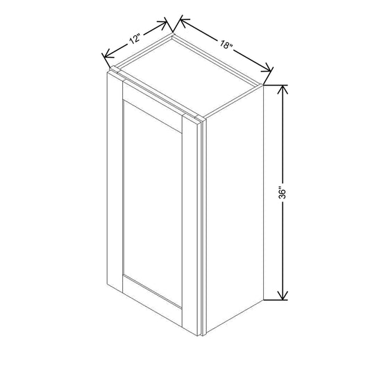 Modernform Cabinet Espresso Shaker 18" W X 36" H X 12" D Single Door Wall Cabinet