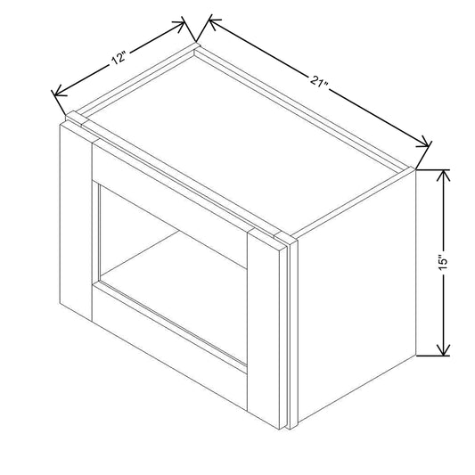 Modernform Cabinet Natural Shaker 21" W X 15" H X 12" D Single Glass Door Wall Cabinet