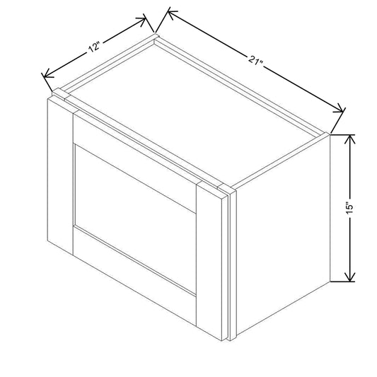 Modernform Cabinet Grey Shaker 21" W X 15" H X 12" D Single Door Wall Cabinet