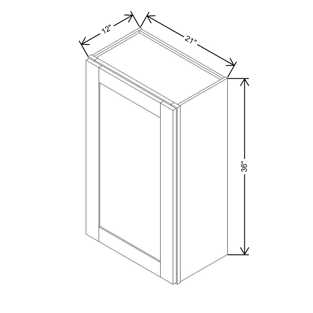 Modernform Cabinet Natural Shaker 21" W X 36" H X 12" D Single Door Wall Cabinet