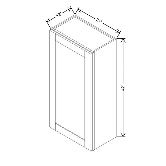 Modernform Cabinet Espresso Shaker 21" W X 42" H X 12" D Single Door Wall Cabinet