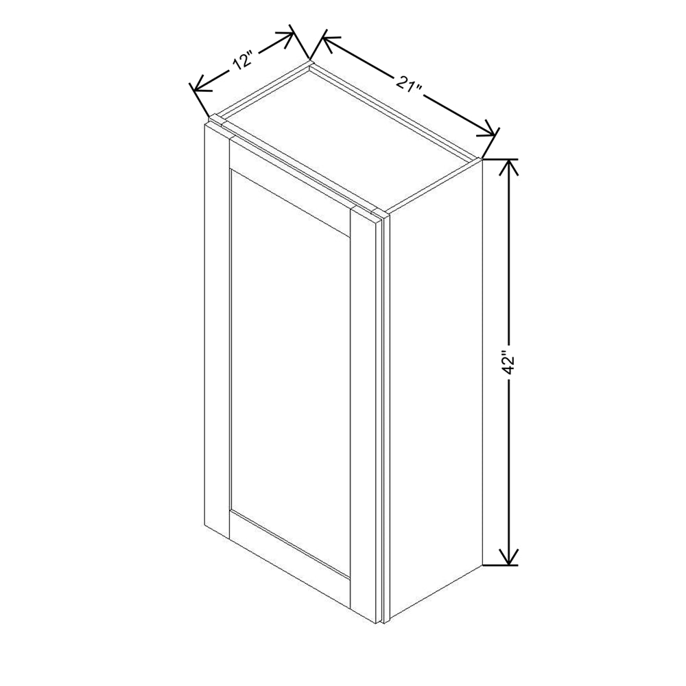 Modernform Cabinet Slim Dove White 21" W X 42" H X 12" D Single Door Wall Cabinet