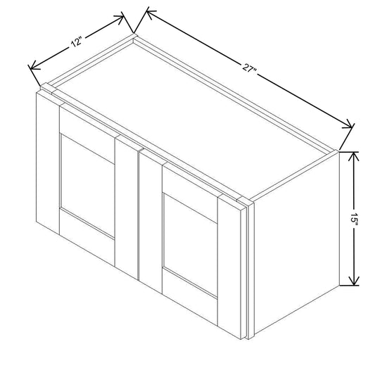 Modernform Cabinet Slim Dove White 27" W X 15" H X 12" D Double Door Wall Cabinet