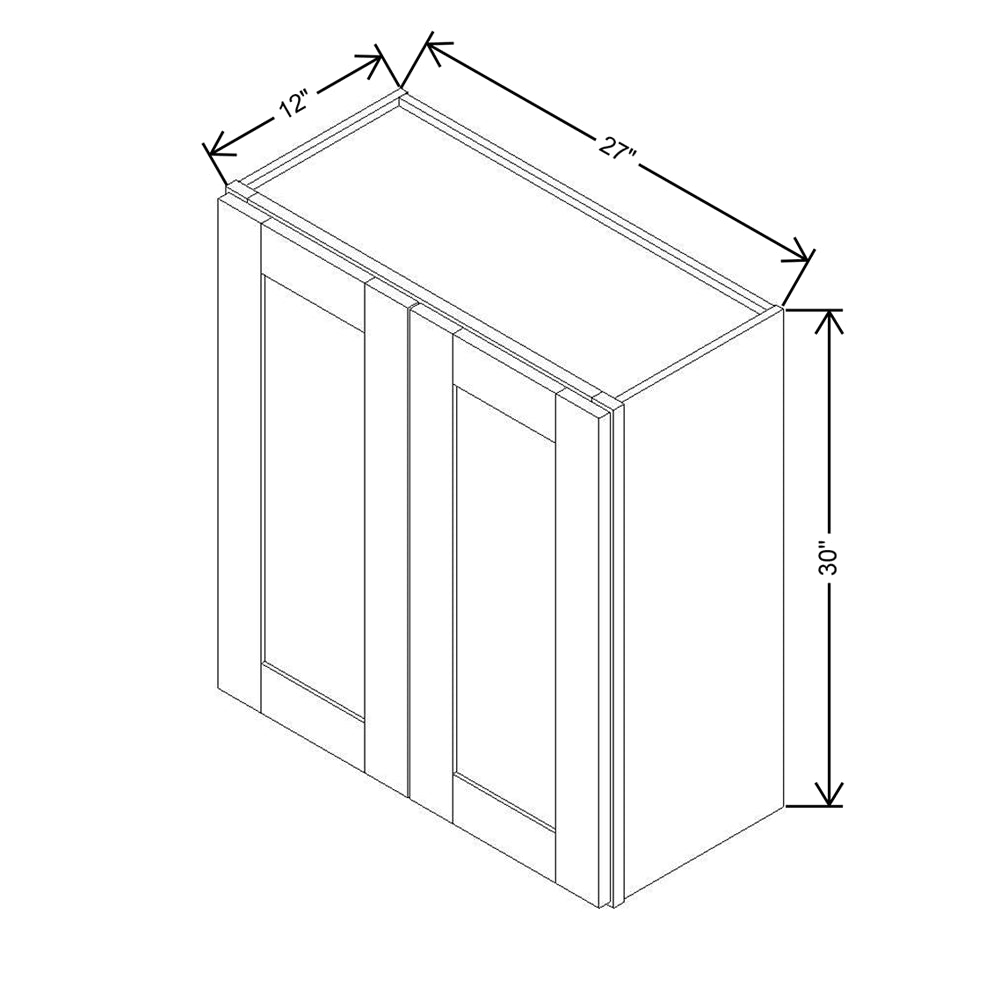 Modernform Cabinet Espresso Shaker 27" W X 30" H X 12" D Double Door Wall Cabinet