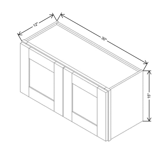 Modernform Cabinet Natural Shaker 30" W X 15" H X 12" D Double Door Wall Cabinet