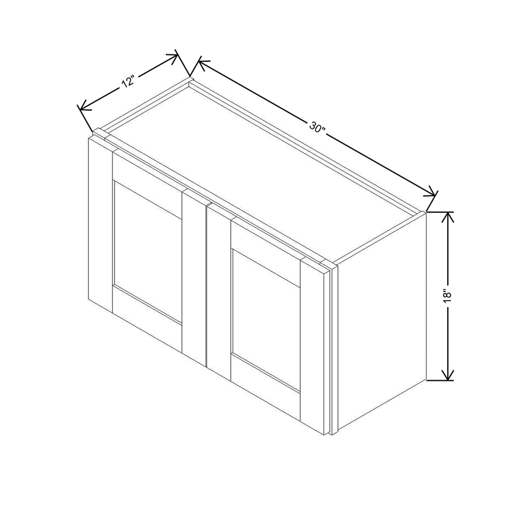 Modernform Cabinet Slate Shaker 30" W X 18" H X 12" D Double Door Wall Cabinet