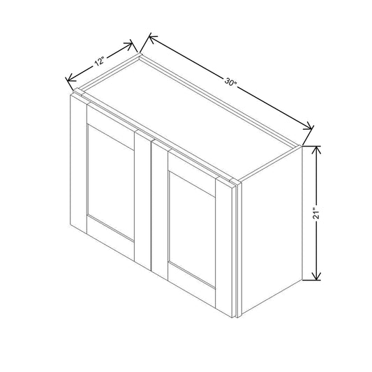 Modernform Cabinet Espresso Shaker 30" W X 21" H X 12" D Double Door Wall Cabinet