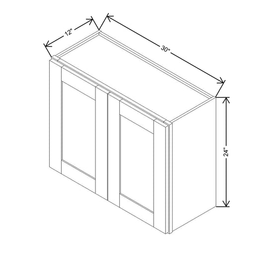 Modernform Cabinet Slim Dove White 30" W X 24" H X 12" D Double Door Wall Cabinet